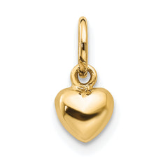 10K Polished 3-D Heart Charm