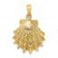 Lions Paw Shell Charm in 10K Yellow Gold, 19mm - Sophia Jewelers