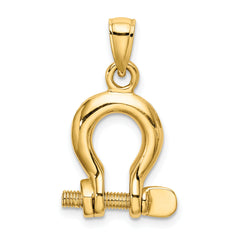 10K 3-D Medium Shackle Link Screw Charm