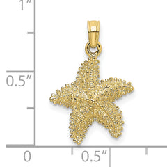 10K Starfish W/ Beaded Texture Charm