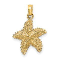 10K Starfish W/ Beaded Texture Charm
