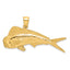 Dorado (Mahi-Mahi) Fish Charm in 10K Yellow Gold, 22mm Textured - Sophia Jewelers