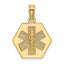 10K Yellow Gold Medical Symbol 16x18mm Hexagon Disc Pendant - Sophia Jewelers