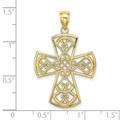 10K Filigree Cross Charm