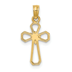 10K Cut-Out Cross w/ Dove Charm