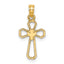 10K Cut-Out Cross w/ Dove Charm