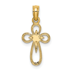 10K Cut-Out Cross w/ Small Interior Cross Charm