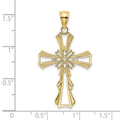 10K Cut-Out w/ Teardrop Sides Cross Charm
