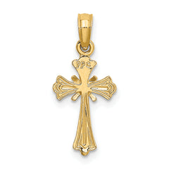 10K Engraved Small Cross w/ X Center Charm