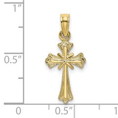 10K Engraved Small Cross w/ X Center Charm
