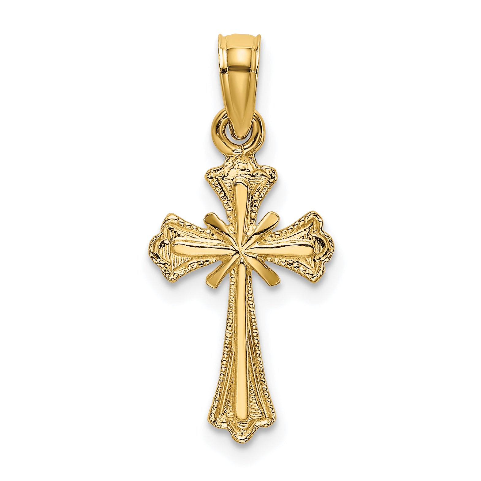 10K Engraved Small Cross w/ X Center Charm