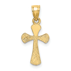 10K Solid Textured Cross Charm