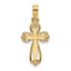 10K Polished and Cut-Out Engraved Cross Charm