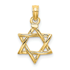 10K Polished Star Of David Charm