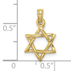 10K Polished Star Of David Charm