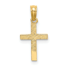 10K Polished Mini Cross w/ Heart Charm