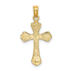 10K Polished Engraved Cross Charm