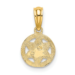 10K Engraved Star Of David Charm