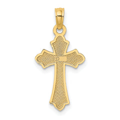 10K Polished Cross w/ Heart Charm