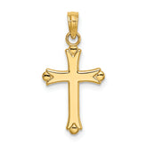 10K Polished Cross Charm