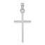 10K White Gold 3-D and Polished Stick Cross Charm