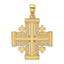 10K Cut-Out Jerusalem Cross Charm