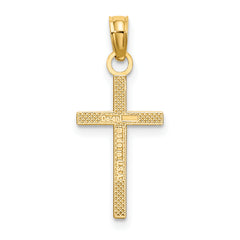 10K Polished Small Cross Charm