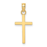 10K Polished Small Cross Charm