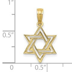 10K Polished Star Of David Charm
