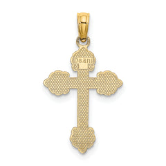 10K Polished and Textured Fancy Cross Charm