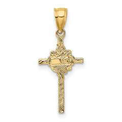 10K 2-D Starburst Crucifix Charm