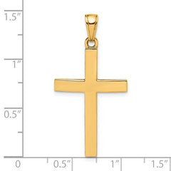 10K Polished Beveled Cross Charm