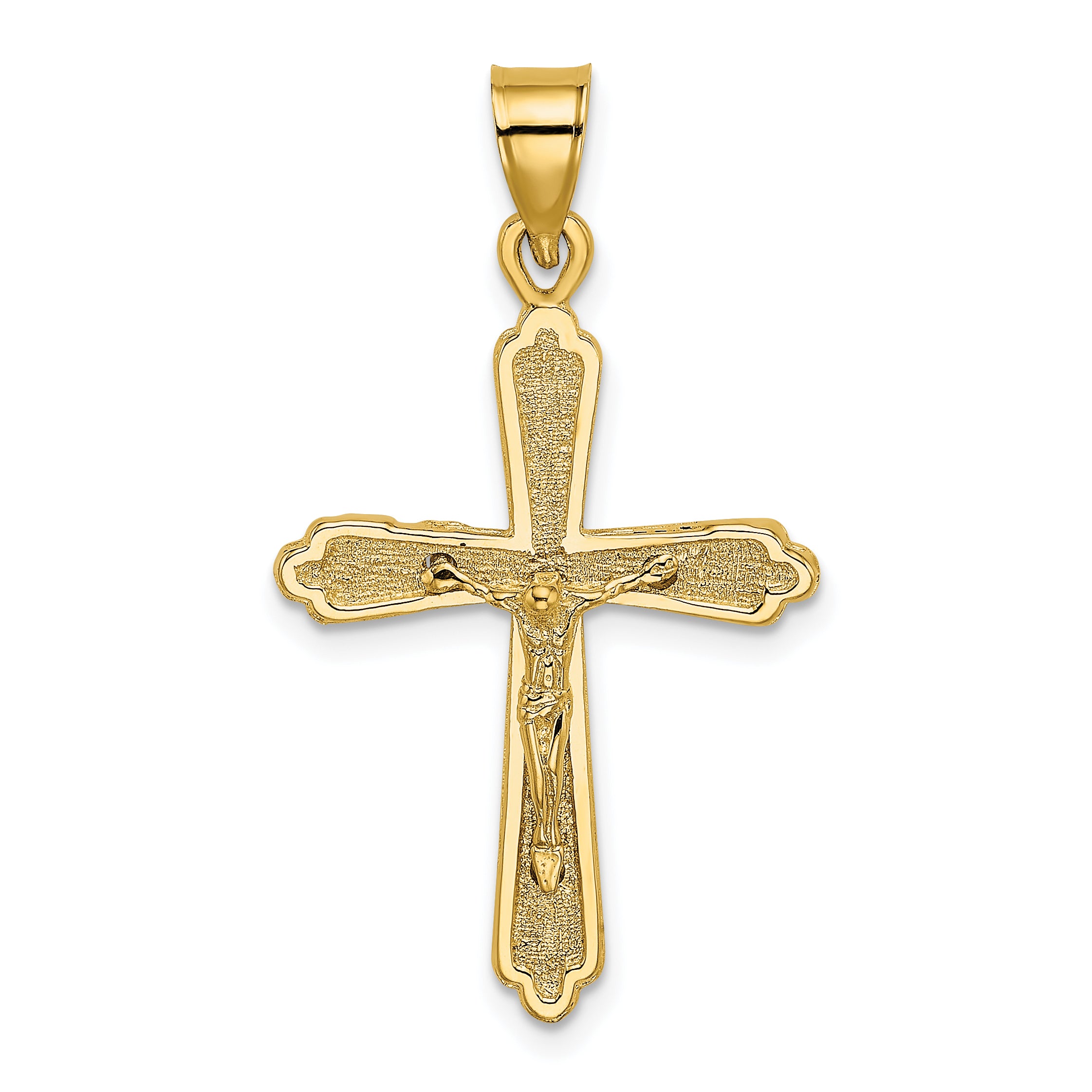 10K Textured Crucifix Charm