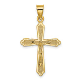 10K Textured Crucifix Charm