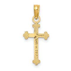 10K Polished Beaded Cross