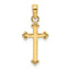 10K Polished Beaded Cross