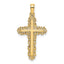 Filigree Lace Cross Charm in 10K Yellow Gold, 21mm - Sophia Jewelers