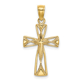 10K Polished Cut-Out Design Cross Charm