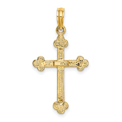 10K Narrow Budded Crucifix Charm