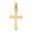10K Polished Cross Charm