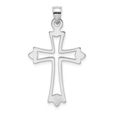 10K White Gold Polished Cut-Out Cross Charm