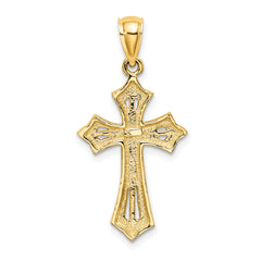 10K Beaded Cross Charm