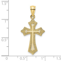 10K Beaded Cross Charm