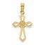 10K Cut-Out and Flat Cross W/ Flower Charm