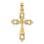 10K Cross Cut-Out w/ Heart Ends Charm