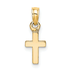 10K Polished Mini Cross Charm