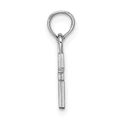 10K White Gold Polished Mini Cross Charm