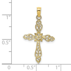 10K Polished Cut-Out Cross Charm