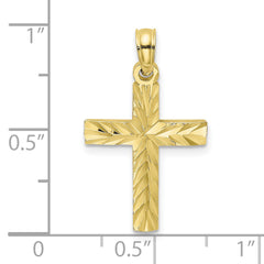 10K D/C Block Cross Charm