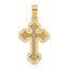 10K Lace Center Budded Cross Charm